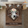 Joycorners Brahman Cattle Never Walk Alone Heart Custom Name Bedding Set