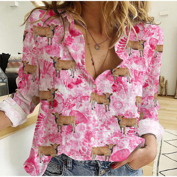 Joycorners Jersey Pink Flower BG Casual Shirt