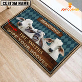 Joycorners Brahman Wipe Your Hooves Custom Name Doormat