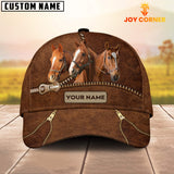 Joycorners Horse Cattle Zipper Pattern Customized Name Cap