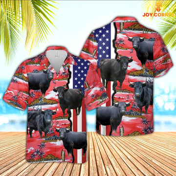 Joycorners Dexter American Flag Farming 3D Hawaiian Shirt