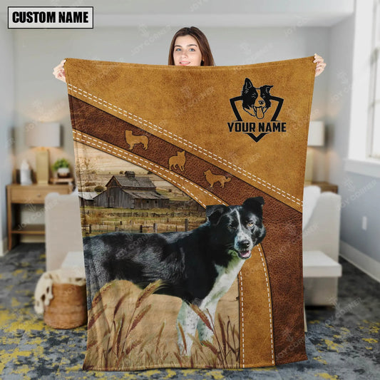 Joycorners Border Collie Custom Name Blanket Collection