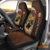 Joycorners Rooster Personalized Name Leather Pattern Car Seat Covers Universal Fit (2Pcs)