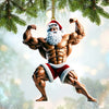 Joycorners Santa Bodybuilder Christmas Ornament, Personalized Ornament 2D Flat LM2211