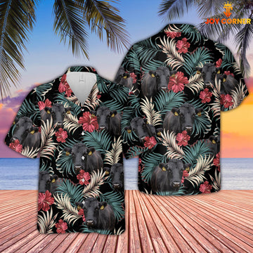 Joy Corners Dexter Dark Red Flowers Pattern Hawaiian Shirt