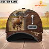 Joycorners Texas Longhorn Leather Zip Pattern Customized Name Cap