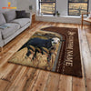 Joycorners Customized Name Black Baldy Leather Pattern Rug