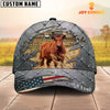 Joycorners Steel Pattern Red Angus Customized Name Cap