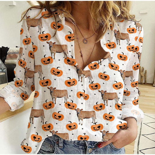 Joycorners Jersey Halloween Pattern Casual Shirt