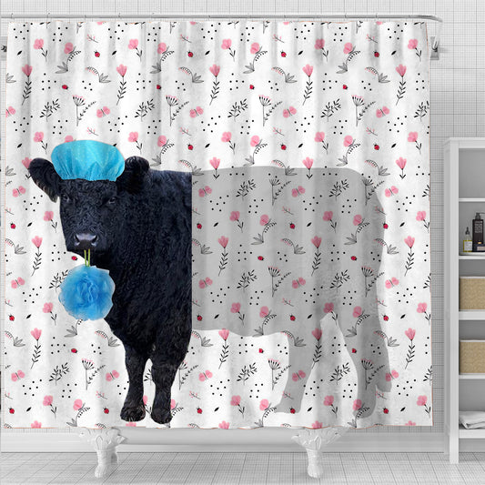 Joycorners Belted Galloway Flower 3D Shower Curtain