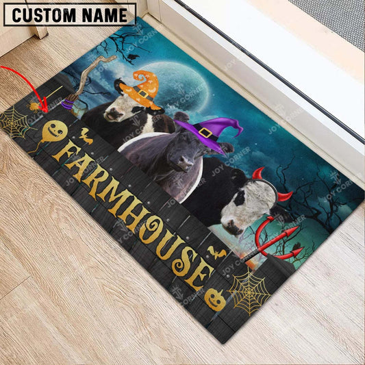 Joycorners Belted Galloway Cute Halloween Custom Name Doormat