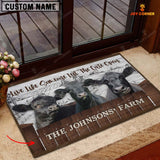 Joycorners Black Angus Custom Name - Live Like Someone Left The Gate Open Doormat
