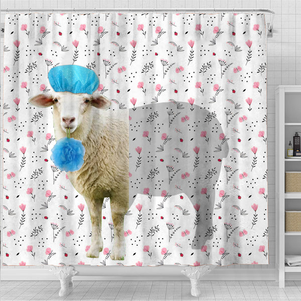 Joycorners Sheep Flower 3D Shower Curtain