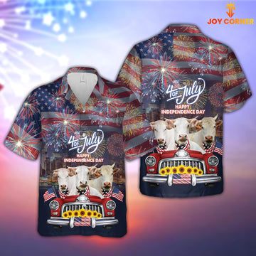 Joy Corners Independence Day Charolais 3D Hawaiian Shirt