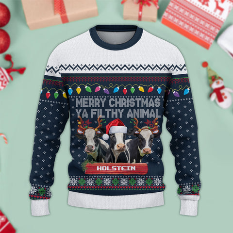 Joycorners Holstein Merry Christmas Ugly Sweater