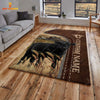 Joycorners Customized Name Black Angus Leather Pattern Rug