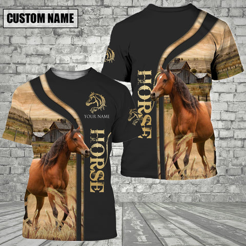 Joycorners Customized Name Name Horse On The Farm 3D T - Shirt 2023