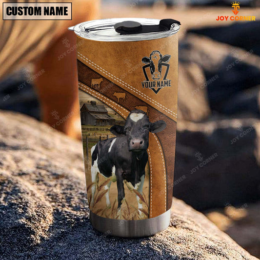 Joycorners Custom Name Holstein Pattern Tumbler