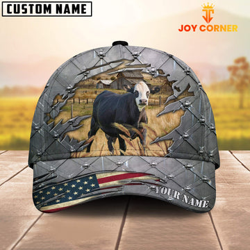 Joycorners Steel Pattern Black Baldy Customized Name Cap