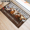 Joycorners Texas Longhorn Custom Name - Live Like Someone Left The Gate Open Doormat