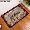Joycorners Texas Longhorn Faith Family Farming Custom Name Doormat