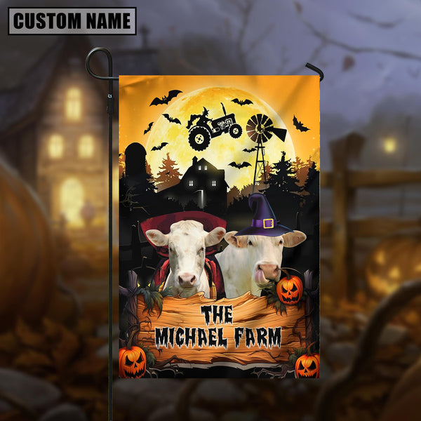 Joycorners Farm Charolais Halloween Custom Name 3D Flag