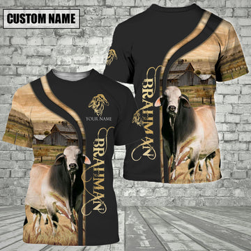 Joycorners Customized Name Name Brahman On The Farm 3D T - Shirt 2023