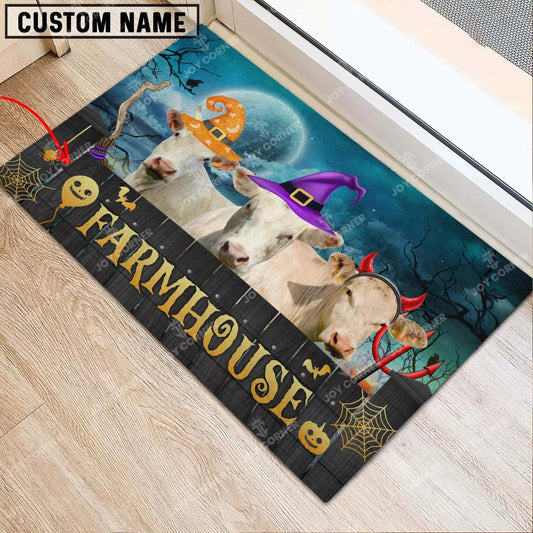 Joycorners Charolais Cute Halloween Custom Name Doormat