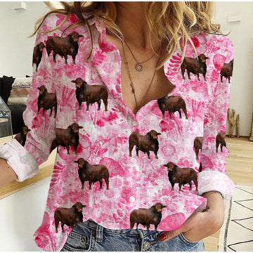 Joycorners Beefmaster Pink Flower BG Casual Shirt