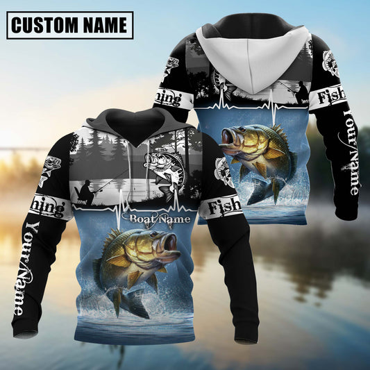 joycorners Personalized Bass Fishing Jerseys 3D Hoodie