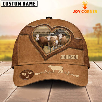 Joycorners Simmental Heart Shaped Style Customized Name Cap