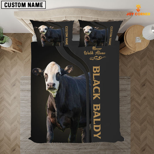 Joycorners Black Baldy Never Walk Alone Custom Name Bedding Set