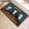 Joycorners Black Baldy Wipe Your Hooves Custom Name Doormat