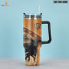 Joycorners Black Angus Pattern Customized Name Handle Cup