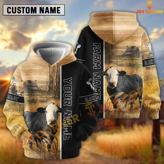 Joycorners Half Black & Farm Black Baldy Cattle Personalized Hoodie