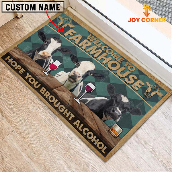 Joycorners Holstein Hope You Bought Alcohol Custom Name Doormat
