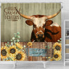 Joycorners Texas Longhorn Hello Sweet Cheeks 3D Shower Curtain