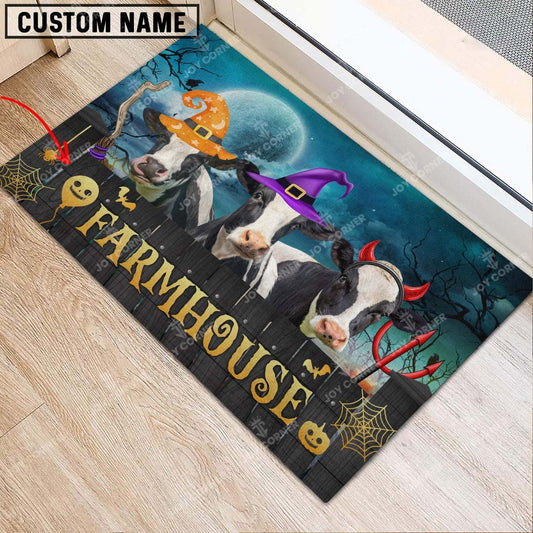 Joycorners Holstein Cute Halloween Custom Name Doormat