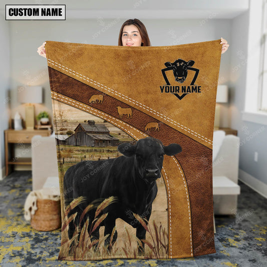 Joycorners Black Angus Custom Name Blanket Collection