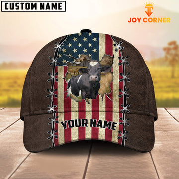 Joy Corners Holstein Flag Customized Name Denim Cap
