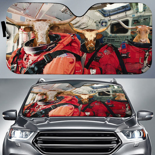 Joycorners Texas Longhorn To The Space All Over Printed 3D Sun Shade