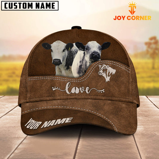 Joycorners Speckle Park Love Leather Pattern Customized Name Cap