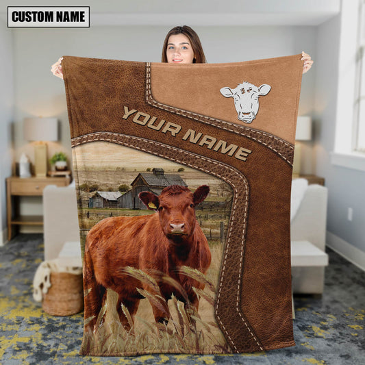 Joycorners Big Custom Name Red Angus Blanket