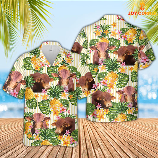 Joy Corners Beefmaster Pineapple Pattern Hawaiian Shirt