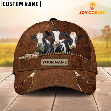 Joycorners Holstein Cattle Zipper Pattern Customized Name Cap