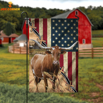 Joycorners Texas Longhorn Pattern America Farming 3D Flag