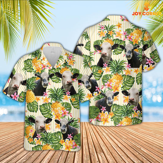 Joy Corners Black Baldy Pineapple Pattern Hawaiian Shirt