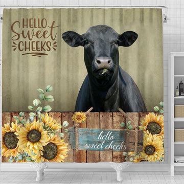 Joycorners Black Angus Hello Sweet Cheeks 3D Shower Curtain