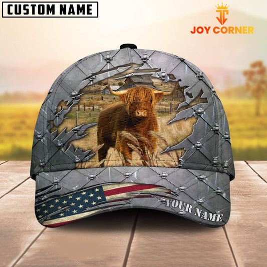 Joycorners Steel Pattern Highland Customized Name Cap