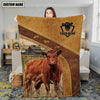 Joycorners Red Angus Custom Name Blanket Collection